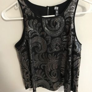 Black Sequin Blouse Size Small